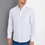 Steven Button-Up Shirt // White + Blue (X-Large)