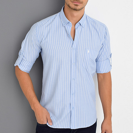 Steven Button-Up Shirt // Blue (Small)