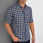 Tommy Shirt // Dark Blue + Brown (Small)