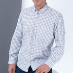 Drew Button Up Shirt // Blue + White (X-Large)