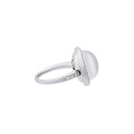 Mimi Milano 18k White Gold Milky Quartz + Diamond Ring // Ring Size: 6.75