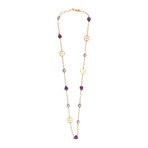 Mimi Milano 18k Rose Gold Amethyst + Violet Freshwater Pearl Necklace II