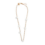 Mimi Milano 18k Rose Gold White Agate + White Freshwater Pearl Necklace