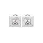 Chopard Happy Diamonds Square 18k White Gold Diamond Earrings