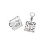 Chopard Happy Diamonds Square 18k White Gold Diamond Earrings