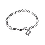 Pasquale Bruni Charm 18k White Gold Diamond + Sapphire Bracelet