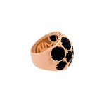Mimi Milano 18k Rose Gold Diamond + Black Agate Ring // Ring Size: 7.5