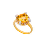 Mimi Milano 18k Two-Tone Gold Diamond + Citrine Ring // Ring Size: 7.5