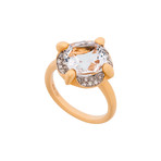 Mimi Milano 18k Two-Tone Gold Diamond + Rock Crystal Ring // Ring Size: 6.75