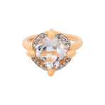 Mimi Milano 18k Two-Tone Gold Diamond + Rock Crystal Ring // Ring Size: 6.75