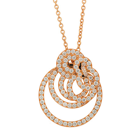 De Grisogono 18k Rose Gold Diamond Pendant Necklace