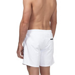 Dolphin Swim Trunks // White + Black (Small)