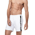 Dolphin Swim Trunks // White + Black (Small)