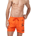 Octopus Swim Trunks // Orange (Small)