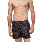 Grenada Swim Trunks // Gray + Red (Small)