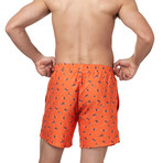 Piranha Swim Trunks // Orange (Small)