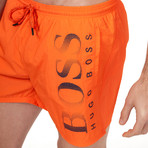 Octopus Swim Trunks // Orange (Small)