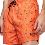 Piranha Swim Trunks // Orange (Small)