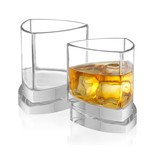 Aqua Vitae Collection // Set of 2 Triangle Whiskey Glasses // 9.9 oz