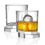 Aqua Vitae Collection // Set of 2 Octagon Whiskey Glasses // 10.5 oz