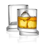 Aqua Vitae Collection // Set of 2 Square Whiskey Glasses // 9.6 oz