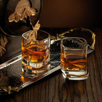 Aqua Vitae Collection // Set of 2 Square Whiskey Glasses // 9.6 oz