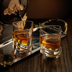 Aqua Vitae Collection // Set of 2 Triangle Whiskey Glasses // 9.9 oz