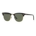 Unisex Clubmaster Sunglasses // Black + Green