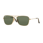 Unisex Caravan Sunglasses // Gold + Dark Green
