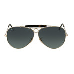 Unisex Shooter Sunglasses // Gold + Gray Gradient
