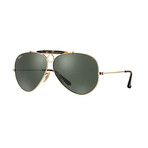 Unisex Shooter Sunglasses // Gold + Dark Green