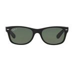 Unisex New Wayfarer Classic Sunglasses // Matte Black + Green
