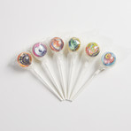 Colorful Fractals Lollipops // 6 Piece