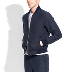 Sublime Texture Double Zipper Jacket // Navy (M)