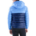 Colour Block Down Jacket // Blue (S)