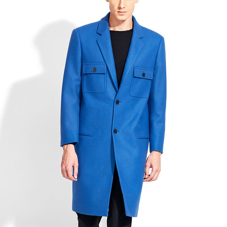 Buttoned Flap Coat // Blue (XS)