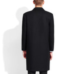 Buttoned Flap Coat // Black (XL)