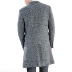 Notch Lapel Thigh Length Coat // Gray (L)