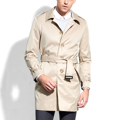 Gentleman Belted Trench Coat // Beige (2XL) - Basique - Touch of Modern