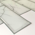 White Marble Eclectic 3D Metro Sticker Tiles