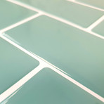 Green Sea Glossy 3D Metro Sticker Tiles