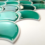 Fresh Turquoise Glossy 3D Metro Sticker Tiles