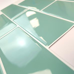 Green Sea Glossy 3D Metro Sticker Tiles