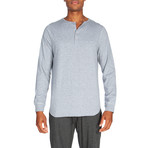 Unsimply Stitched // Super Soft Long-Sleeve Lounge Henley // Melange Light Gray (XL)