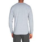 Unsimply Stitched // Super Soft Long-Sleeve Lounge Henley // Melange Light Gray (XL)