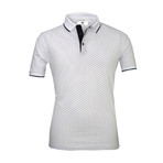 Addison Polo Shirt // White + Black Dots (XL)