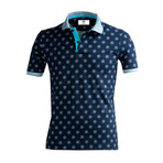 Hum Polo Shirt // Navy + Turquoise Blue (XL)
