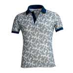 Osmond Polo Shirt // White + Blue Paisley (S)