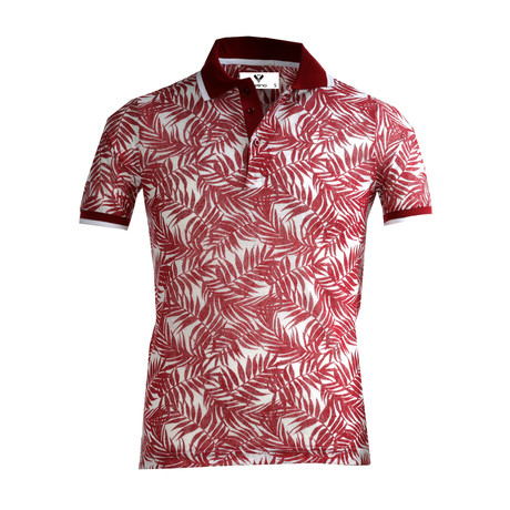 Chasey Polo Shirt // White + Red Floral (L)