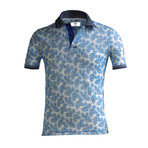 Carlson Polo Shirt // White + Blue Paisley (XL)